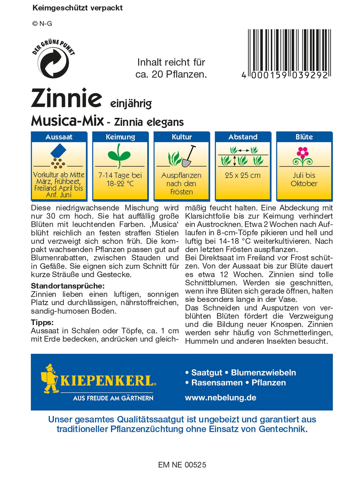 Zinnie Musica | Zinniensamen Von Kiepenkerl 4 Zinnie Musica | Zinniensamen Von Kiepenkerl – Bild 2