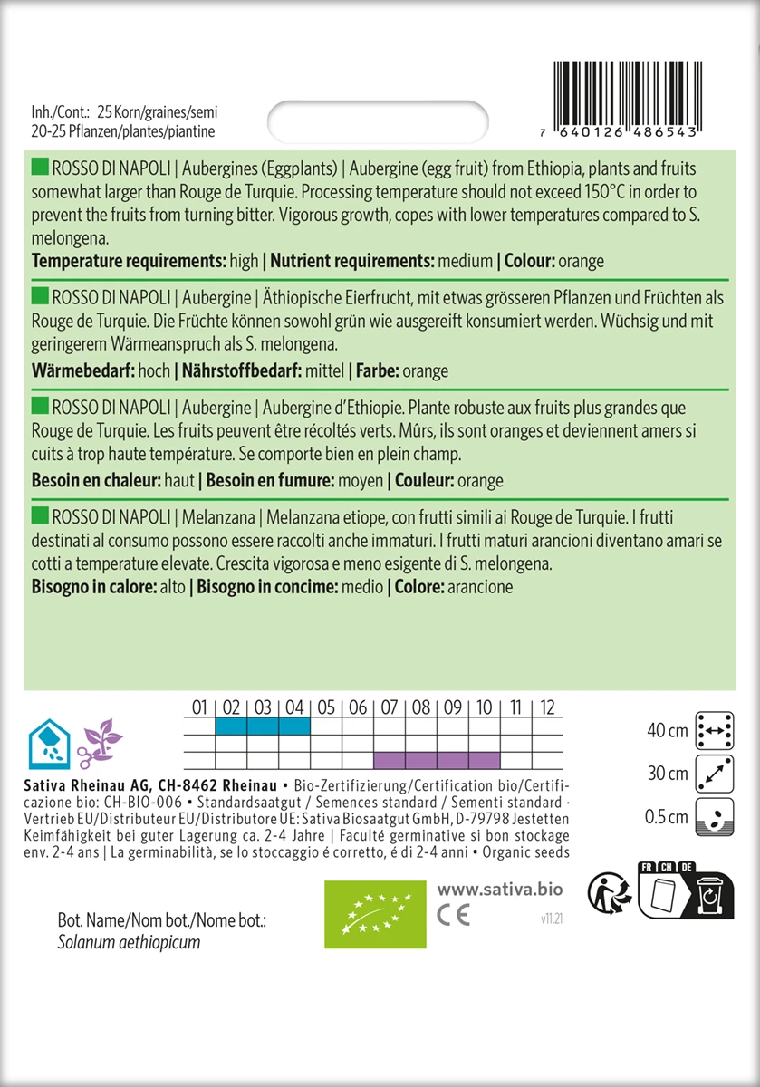 Aubergine Rosso Di Napoli | BIO Auberginensamen Von Sativa Rheinau 4 Aubergine Rosso Di Napoli | BIO Auberginensamen Von Sativa Rheinau – Bild 2