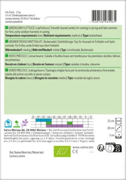 Buttersalat Frühschnittsalat Grüner | BIO Salatsamen Von Sativa Rheinau -Compo Verkäufe 534500 BIO Buttersalat Fruehschnittsalat Gruener ps12 sr 1