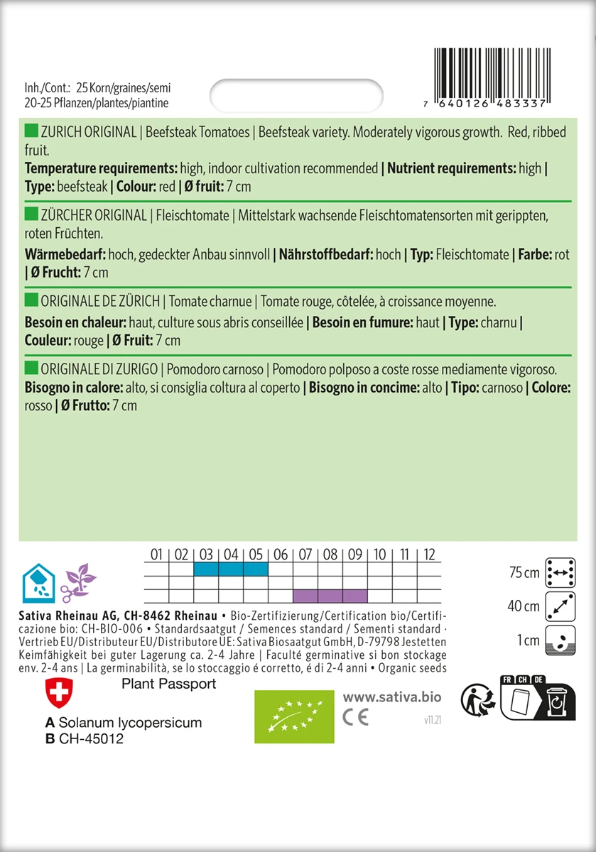 Fleischtomate Zürcher Original | BIO Fleischtomatensamen Von Sativa Rheinau 4 Fleischtomate Zürcher Original | BIO Fleischtomatensamen Von Sativa Rheinau – Bild 2