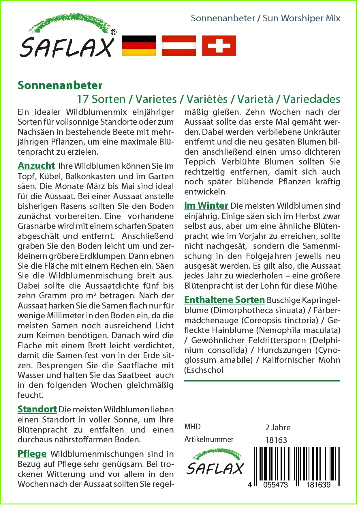 Blumenwiese Sonnenanbeter | Wildblumenwiese Von Saflax 3 Blumenwiese Sonnenanbeter | Wildblumenwiese Von Saflax