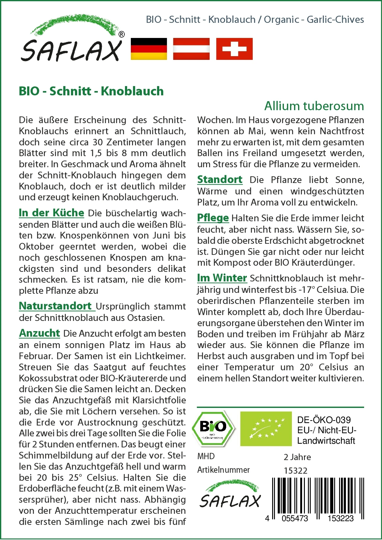 Schnitt-Knoblauch | BIO Knoblauchsamen Von Saflax 4 Schnitt-Knoblauch | BIO Knoblauchsamen Von Saflax – Bild 2