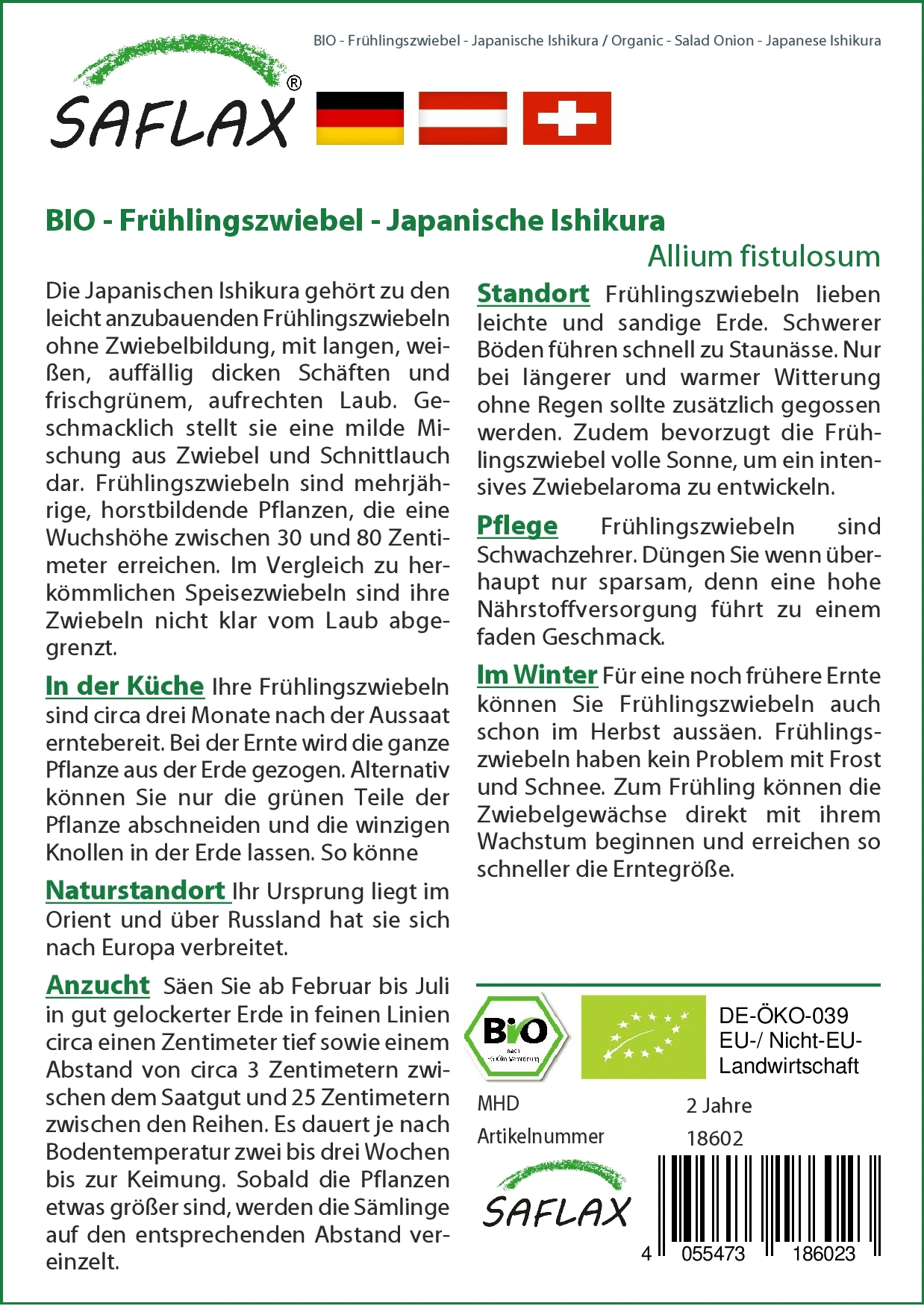 Frühlingszwiebel Japanische Ishikura | BIO Zwiebelsamen Von Saflax 3 Frühlingszwiebel Japanische Ishikura | BIO Zwiebelsamen Von Saflax