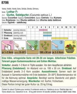 Gurke Lothar F1 | Gurkensamen Von Austrosaat -Compo Verkäufe 543063 Gurke Lothar F1 1