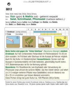 Eichblattsalat Elexir &amp; Starix | Eichblattsalatsamen Von Austrosaat -Compo Verkäufe 543073 Eichblattsalat Elexir und Starix 1