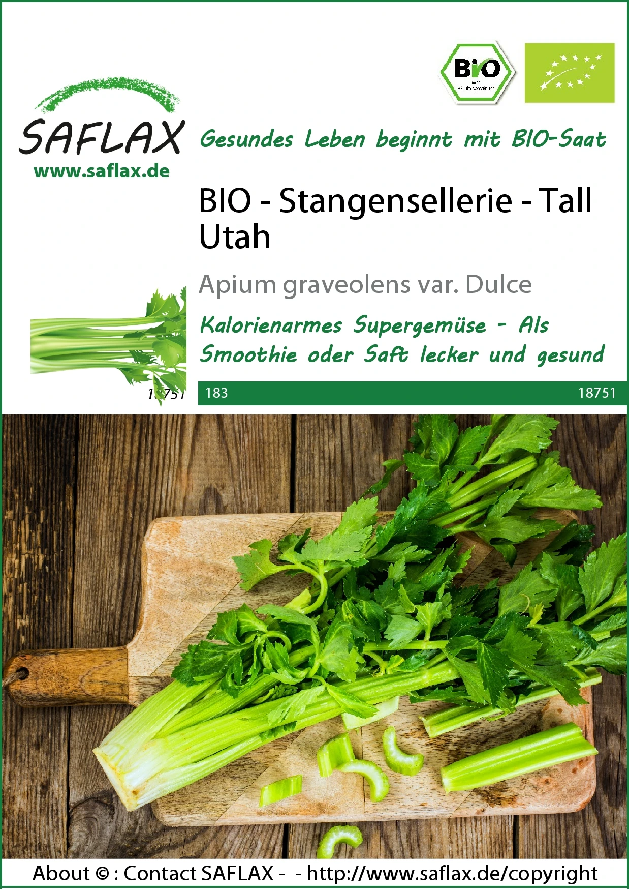 Stangensellerie Tall Utah | BIO Stangenselleriesamen Von Saflax 4 Stangensellerie Tall Utah | BIO Stangenselleriesamen Von Saflax – Bild 2