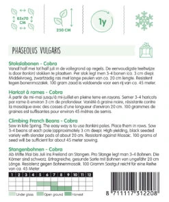 Titelseite -Compo Verkäufe 546004 Stangenbohnen Cobra 100 g 13122 ht 1