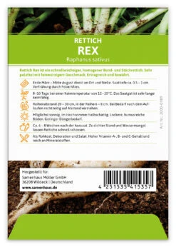 Rettich Rex (100 Stück) | Rettichsamen Von FLORTUS