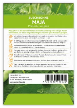 Buschbohne Maja (100 Stück) | Buschbohnensamen Von FLORTUS