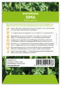 Wintererbse Sima (100 Tütchen) | Markerbsensamen Von FLORTUS